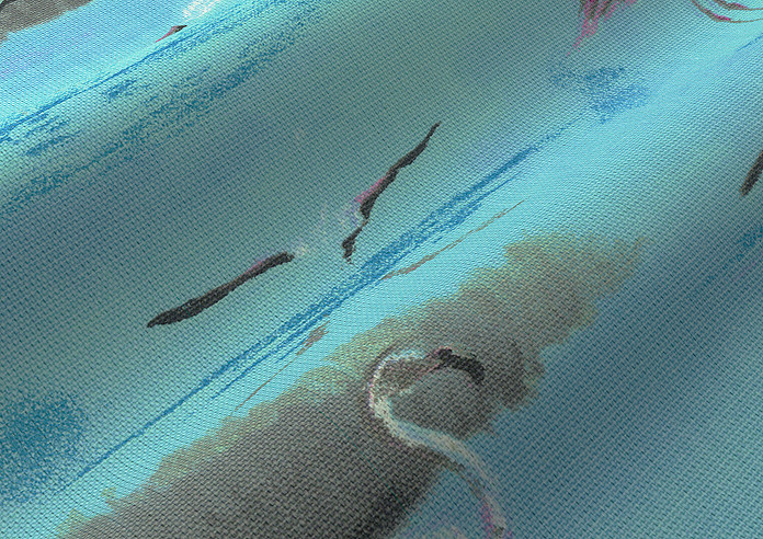 Flamingos, Aqua - Made to Measure Curtains - Image 4